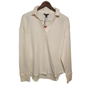 NWT Buffalo David Bitton Cream Waffle Knit Pullover